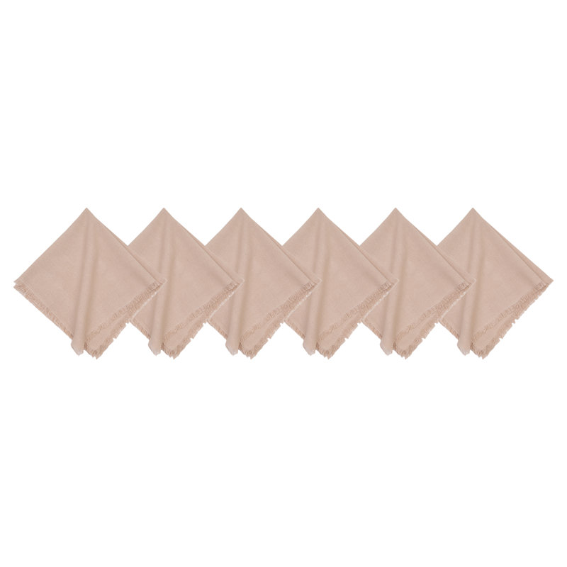 Frayed Cherry Napkin Set of 6, Beige