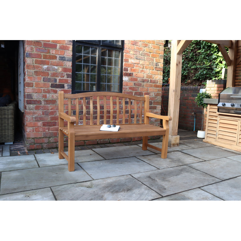 Solid Wood Teak Outdoor Bench, 96cm H x 150cm W x 65cm D