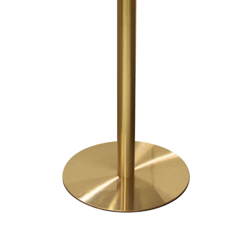 Table de salle à manger Rely, plateau rond laqué blanc, base en métal doré, H 42 po x L 36 po x l 36 po
