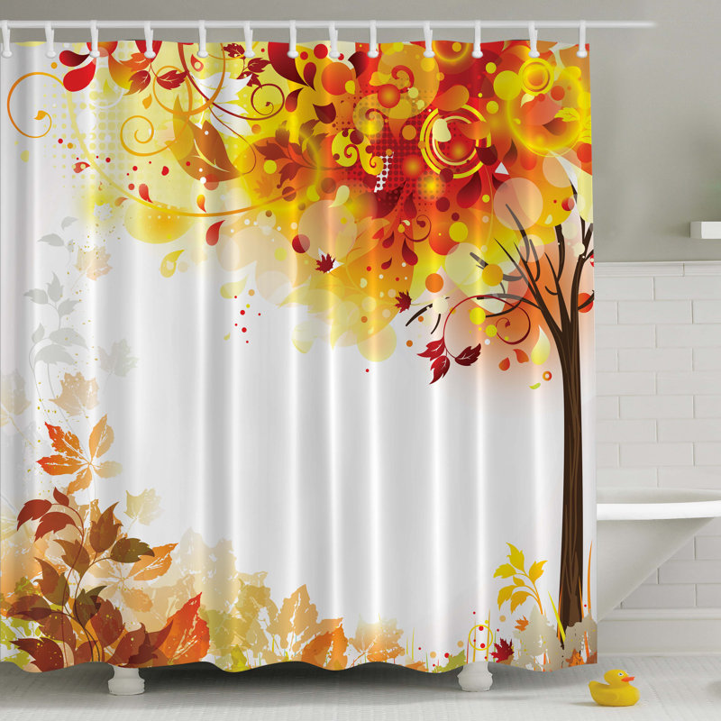 Rideau de douche simple à motif de feuilles d'automne