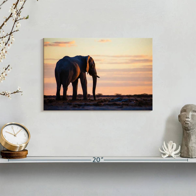 Brampt Solitary Elephant, 8" H x 12" W