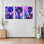 Ensemble de 3 tableaux sur toile néon représentant une femme afro cyberpunk, idéal pour une décoration murale moderne dans un salon, une chambre ou un bureau.