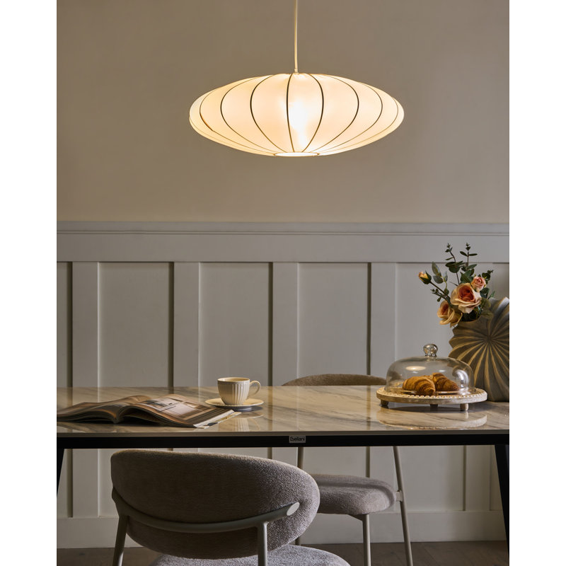 1 - Light Natural Simple Pendant, Cotton, White