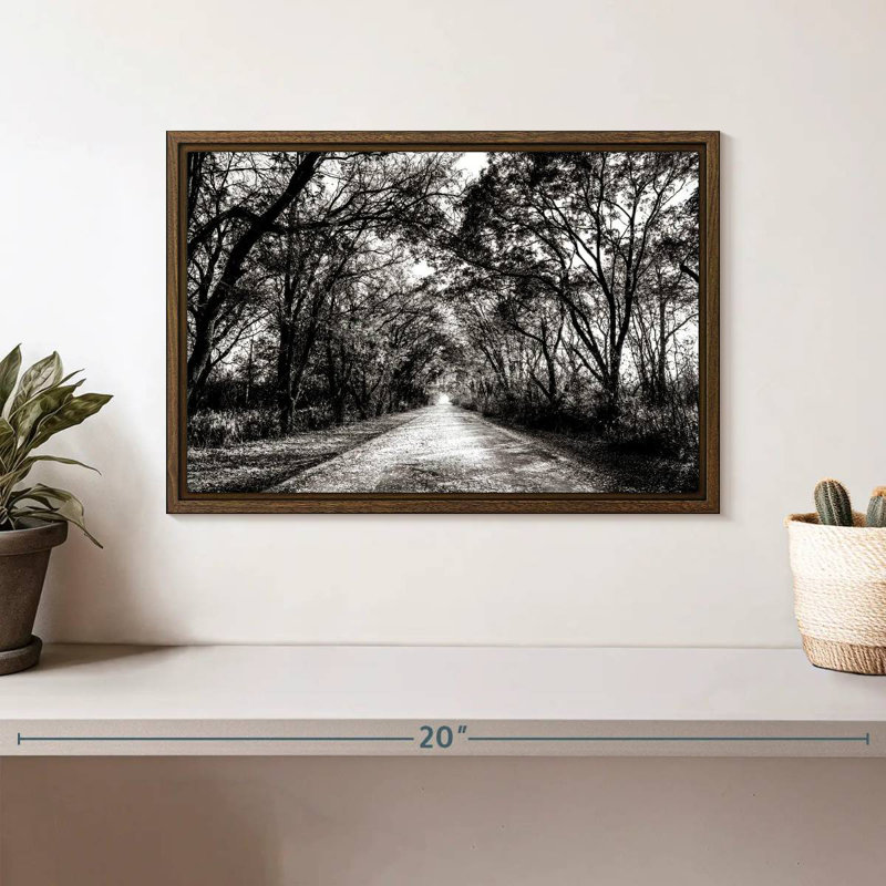 Chemin forestier BW, 13 po x 9 po, Cadre flottant en noyer