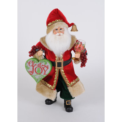 Lighted Christmas Joy Wine Santa