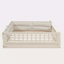 Lit plateforme tapissier en bois pleine grandeur avec garde-corps et coussin-750705357