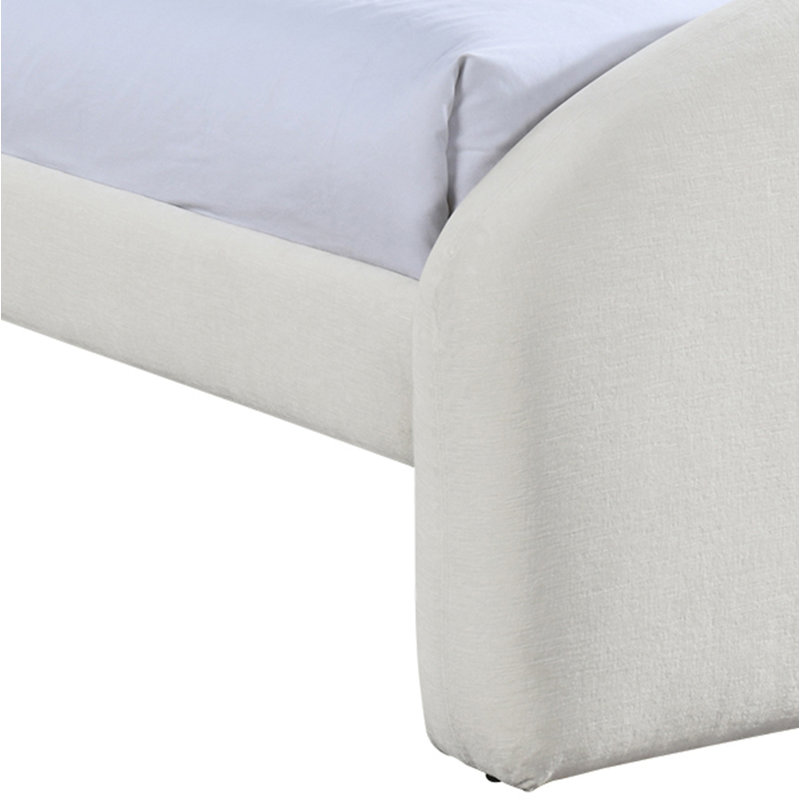 Lit tapissier Chiu, Tissu chenille crème