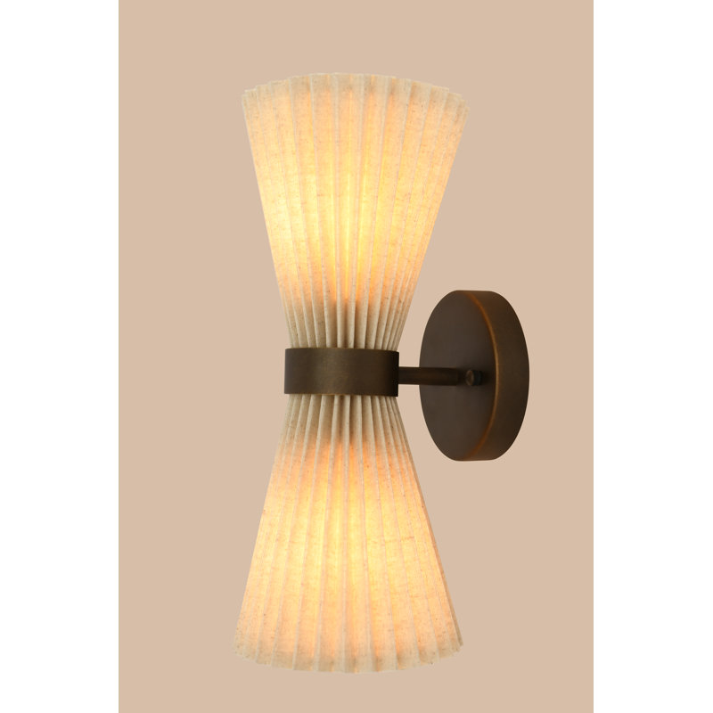Amore 2 - Light Armed Sconce, Natural, Bronze, 14.57" H x 6.1" W x 6.1" D