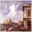 Piazza in Venice by Canaletto - No Frame Square Painting on Wood