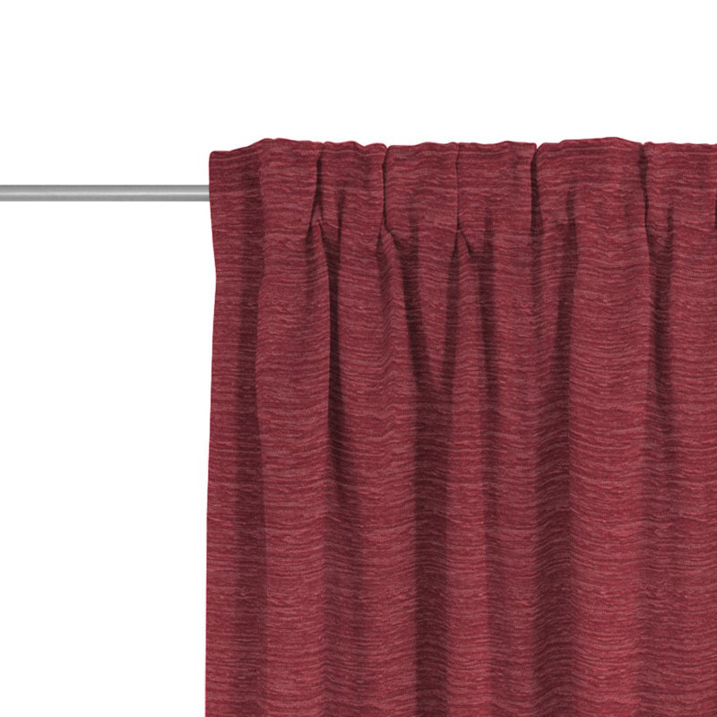 Polyacrylic Opaque Pinch Pleat Curtain Panel, Red, 132cm Width x 295cm Drop
