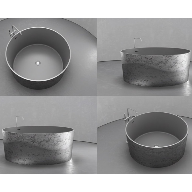 Baignoire autoportante 58,9 po , Argenté / Gris