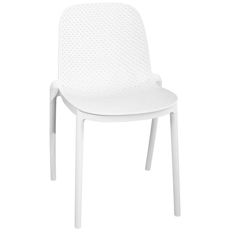 Chaise de salle à manger de patio moderne intérieur / extérieur - polypropylène durable, conception résistante aux intempéries