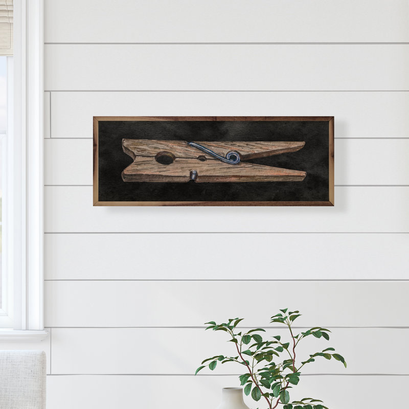 Clothespin Black, 48" W x 16" H