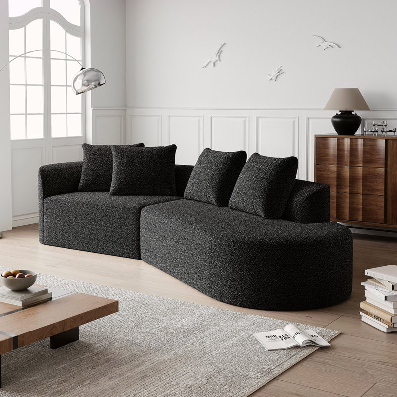 Canapé modulaire surdimensionné et rembourré Modern, Black