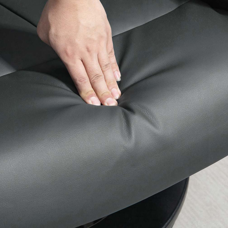 Fauteuil inclinable de massage pivotant en similicuir pivotant à 360 ° avec repose-pieds avec poche latérale et télécommande