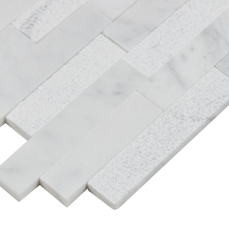 Minute Mosaix Marble Linear Mosaic Wall Tile, Carrara White