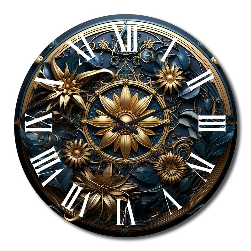 Rakiya - Abstract Botanicals Wall Clock, Extra Large