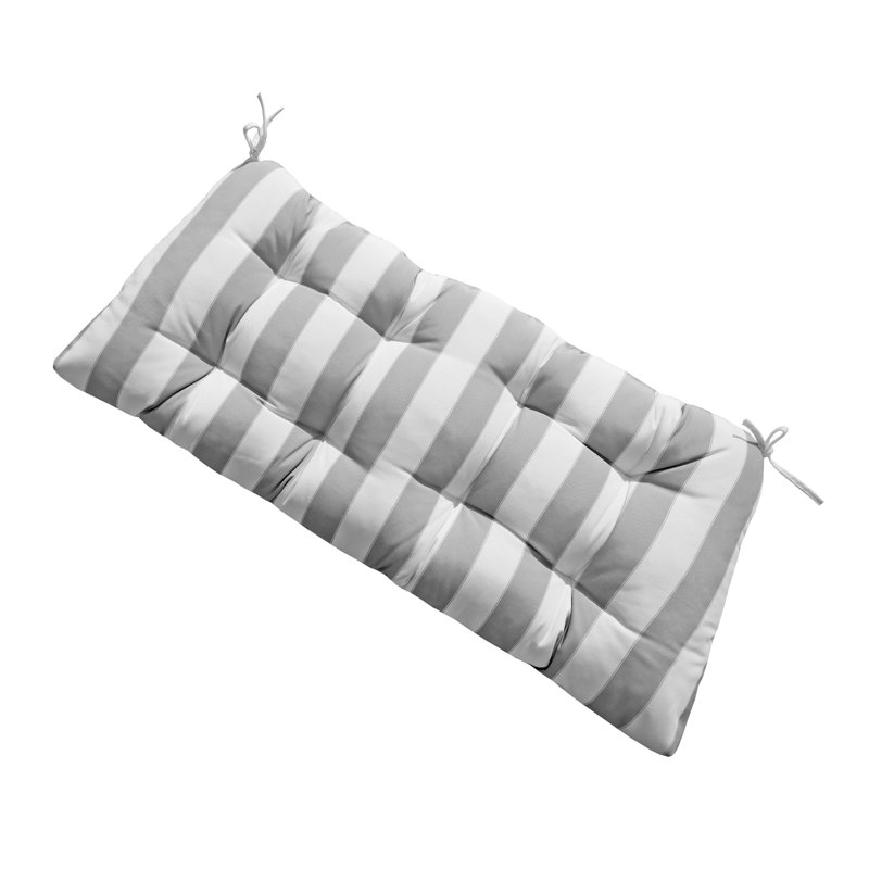 Outdoor Bench Cushions, Striped, Silver