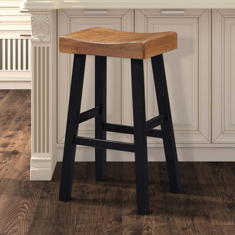 # N / A, Siège en chêne / structure noire, Tabouret de bar (siège d'une hauteur de 31 po)