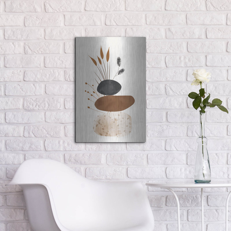 «Abstract Minimalist Shapes No 4» par Andreas Magnusson, art mural en métal, H 24 po x l 16 po