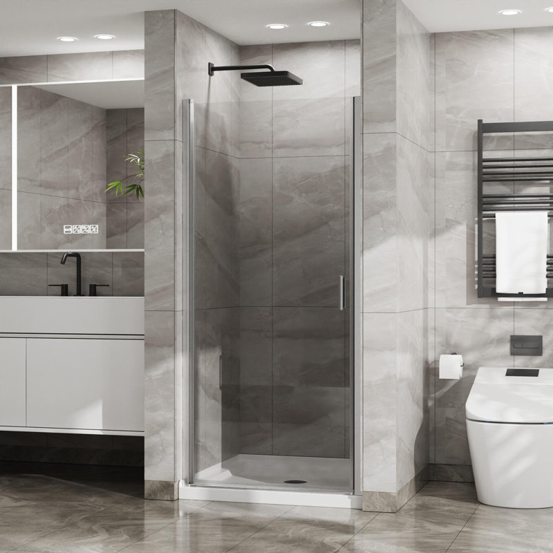 34"W x 72"H Pivoting Shower Door, Chrome
