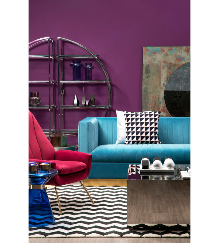 Velvet Sofa, Light Blue