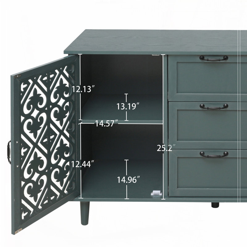 Armoire 2 tiroirs 2 portes, Vert foncé