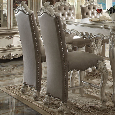 Chaise à hauteur de comptoir 2 - brun et blanc, idéale pour les salles à manger