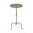 Eisenman Alisier 11.5" W Round Griege Iron Pedestal Side Table, Antique Gold-133430805