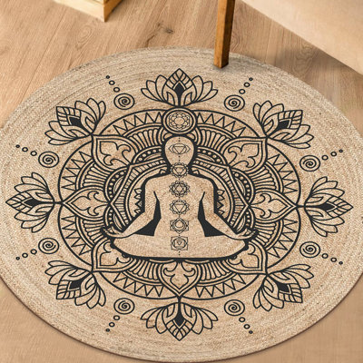 Tapis en jute tissé à la machine Sydni