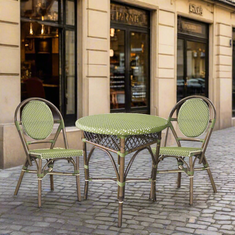 Minturn Round Outdoor Bistro Table , 27.5'' in. W 27.5'' in. D, Green