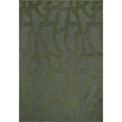 Tweed Berkley Green Polyester High-Low Area Rug