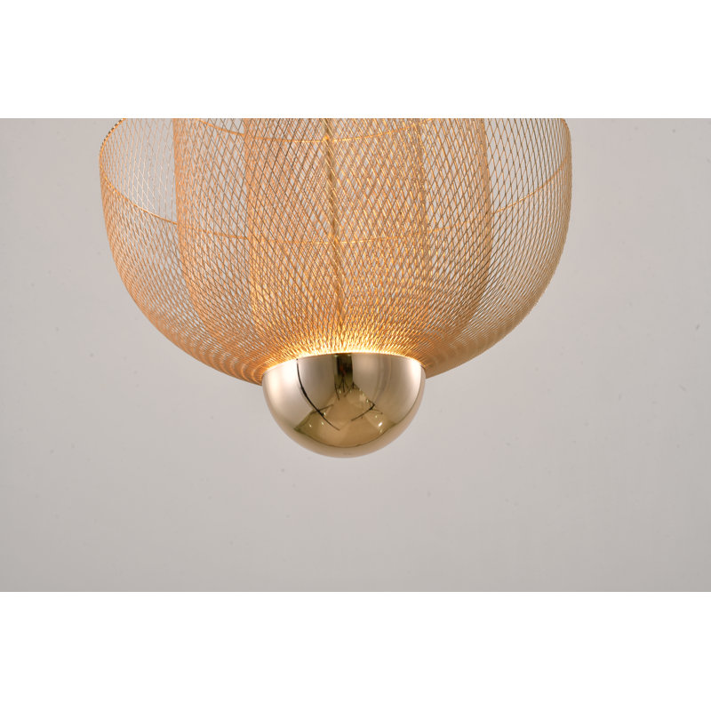 Transitional Gold LED 3 Tier Mesh Chandelier