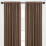 Mondragon 2-Panel Solid Classy Velvet Room Darkening Curtains - 3-In-1 Back Tab, Rod Pocket, Ring Tab