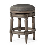 Maven Lane Pullman Backless Bar Stool with Vegan Leather Upholstery