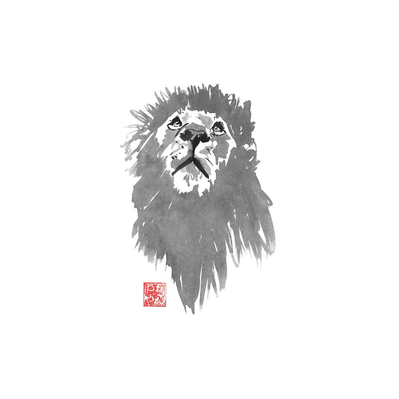 Lion Hunting by Péchane - Print on Canvas, 66.04 cm H x 45.72 cm W x 1.91 cm D, Wrapped Canvas