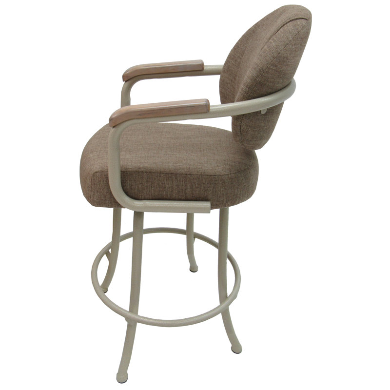 Comptoir pivotant, bar et très grand tabouret Vickky, Beige, Beige Océan, Tabouret de comptoir (siège d'une hauteur de 26 p