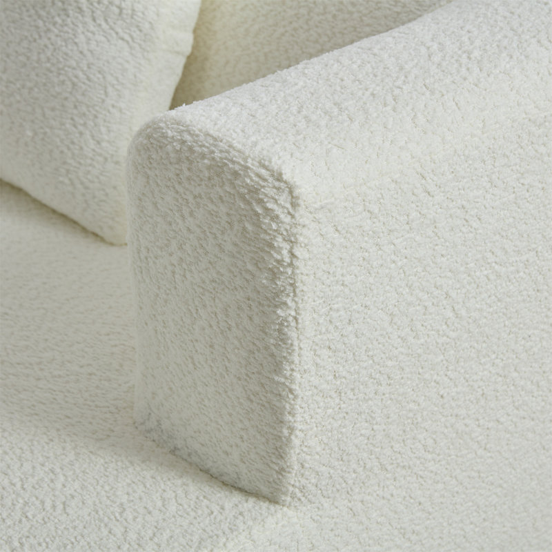 Repose-pieds de canapé modulaire avec coussins, Boucle blanc