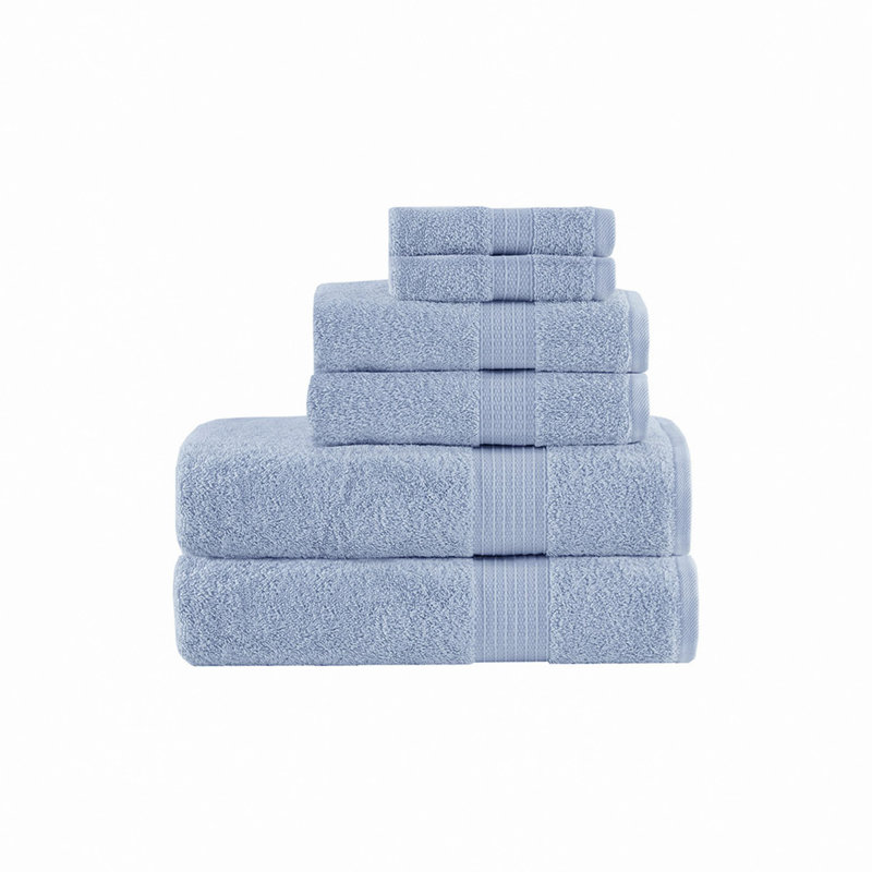 Ensemble de 6 serviettes en coton, Bleu