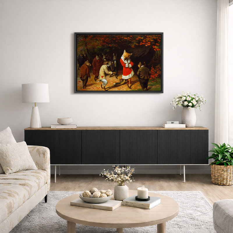 «Whimsical Anthropomorphic Animal Scene», impression sur toile encadrée, impression sur toile, H 16 po x l 24 po