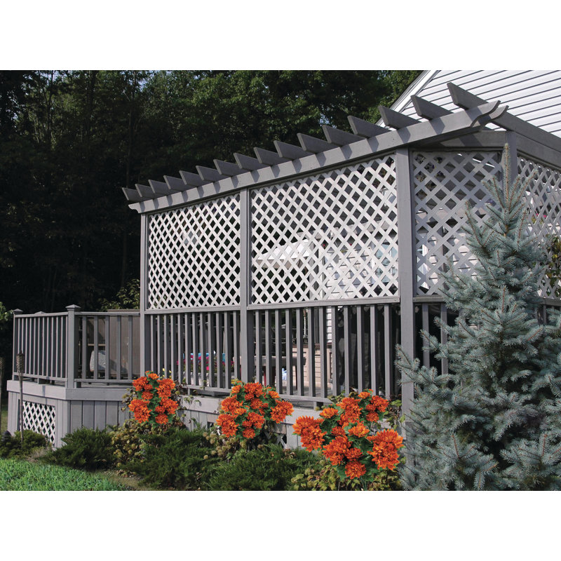 Nantucket Gray 4 ft x 8 ft Vinyl Lattice Panel