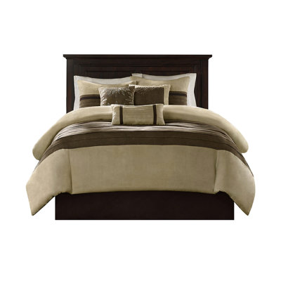 Édredon en faux suède pour grand lit 7 pièces - Style captivant et luxueux