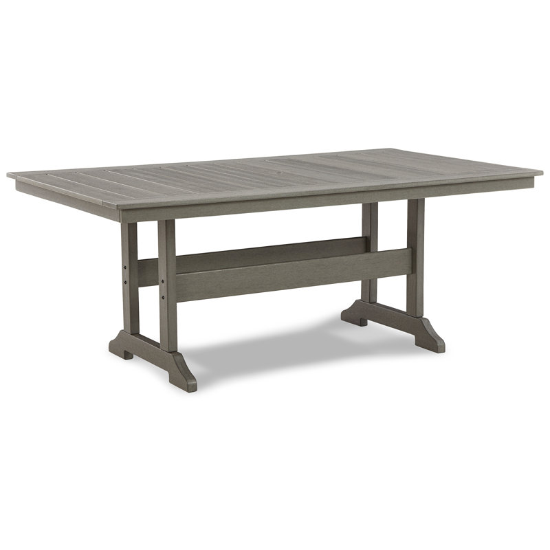 Ahumada Rectangular Outdoor Dining Table With Umbrella Hole , 72.38'' in. W 42'' in. D