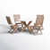 Fleur 4 - Person Wood Patio Dining Set with Round Table