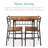 Ankie 3-Piece Modern Dining Set, Square Table & Chairs Set w/ Steel Frame, Built-In Storage Rack-81125152