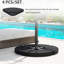 Base de parasol en porte-à-faux décalée, 4 pièces rondes robustes, 52 litres d'eau ou capacité de sable de 112 lb, base noire résistante, pour et parasols,