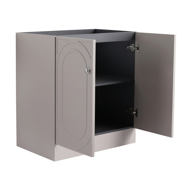 Meuble-lavabo 30 po kaki moderne avec rangement à fermeture en douceur