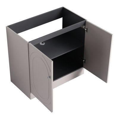 Khaki 36" Bathroom Furniture - Soft-Close Cabinet Door Modern Design Plywood Vanity Sink Not Included Storage Chest Style Construction