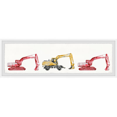 Bernabe Excavator and Diggers Framed Print
