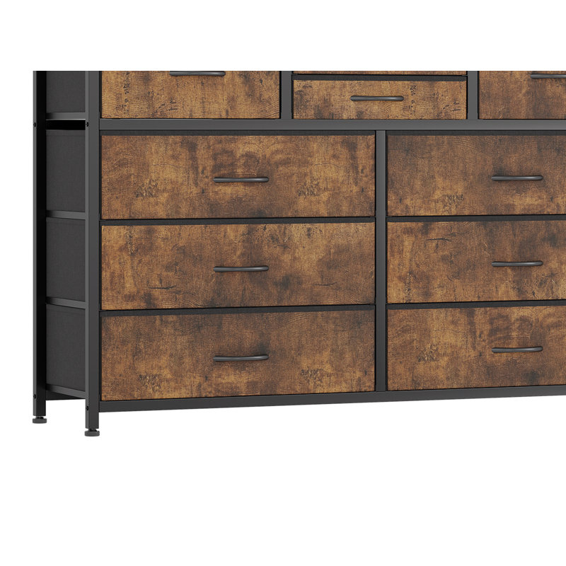 Commode 10 tiroirs, tiroirs de rangement en tissu pour garde-robe, Brun